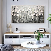 abordables Pinturas florales/botánicas-Pintura al óleo hecha a mano lienzo arte de la pared decoración espátula pintura clásica flor de ciruelo blanco para decoración del hogar enrollado sin marco pintura sin estirar