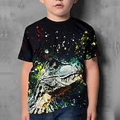 cheap Boy&#039;s 3D Animals-Boys 3D Dinosaur T shirt Short Sleeve 3D Print Summer Active Cute Cool Kids 3-12 Years School Daily
