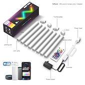 cheap Smart Lights-LED Smart Light RGBIC 3D Wall Light Glide Smart Wall Sconces for Gaming and Living Room Multicolor Customizable Music Sync Game Decor LED Light Bar Works with Alexa and Google Assistant