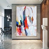 お買い得  抽象画-手作りの油絵キャンバス壁アート装飾現代抽象家の装飾のためのロールフレームレス未延伸絵画