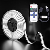 お買い得  リモコンコントロール-usb cob led ストリップ ライト 5v 1-4m 調光対応 300led / m cri85 rf リモート コントローラー付き テレビ バックライト キャビネットの下のフレキシブル テープ ランプ 寝室のキッチンや家の diy 照明用