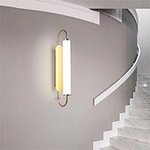 abordables Appliques murales d&#039;intérieur-Applique murale led en laiton, applique murale en verre en fer forgé à bande moderne, appliques murales d&#039;éclairage de chevet de chambre à coucher intérieure, lampes d&#039;escalier de salon