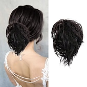 abordables Chignons-chignon ébouriffé chignon désordonné extensions de chignon avec élastique élastique queue de cheval chouchous pour femme (mélange brun blond clair)
