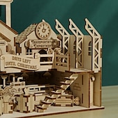levne Skládačky-3D dřevěné puzzle DIY model santa&#039;s factory puzzle hračka dárek pro dospělé a dospívající festival / dárek k narozeninám