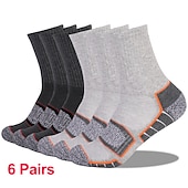 baratos meias masculinas-Homens 6 pares Meias Meias Equipe Branco+Preto Cinza claro + cinza escuro Cor Algodão Inverno Outono