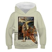 baratos Animais 3D do Menino-Infantil Para Meninos Moletom Dinossauro Manga Longa Outono Inverno Ativo Moda Algodão Casual