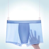 billiga Herrboxers-Herr 3-pack Boxerkalsonger Underkläder Grundläggande trosor Boxershorts Syntetiskt siden Andningsfunktion Mjuk Ren färg Medium Midja Svart Ljusgrön
