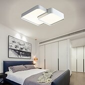お買い得  シーリングライト-LEDシーリングライトブラックスクエア、18.7インチシーリングランプ調光対応リビングルームランプモダンキッチン廊下ベッドルーム