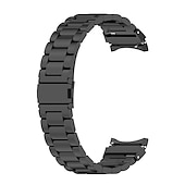 olcso Samsung óraszíjak-Óraszíj mert Samsung Galaxy Watch 7/6/5/4  40/44mm, Watch 5 Pro 45mm, Watch 6 Classic 43/47mm, Watch 4 Classic 42/46mm Rozsdamentes acél Valódi bőr Csere Szíj Fém kapocs Láncos karkötő Karszalag