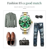 economico Orologi al quarzo-OLEVS Orologi Al Quarzo da Uomo Top Brand Lusso Business Impermeabile Luminosa Grande Cassa Orologi da Polso Sportivi in Acciaio Inossidabile