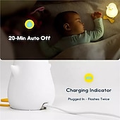 economico Lucine notturne per bambini e neonati-anatra ha condotto le luci notturne simpatica lampada in silicone ricaricabile usb sensore di temporizzazione lampada da comodino per camera da letto regalo per bambini