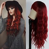 abordables Perruques Synthétiques Sans Bonnet-perruques vertes pour femmes remplacement de cheveux résistant à la chaleur vague de corps profonde perruque partie moyenne synthétique petite perruque de lacet pour la fête de noël perruque de fête