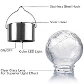 preiswerte Landschaftslichter-Weihnachts-Solarleuchten für den Außenbereich aus gesprungenem Glas, Solar-Gartenleuchten, wasserdichte LED-Hängekugelleuchten für Weihnachtsdekoration im Außenbereich, Garten und Terrasse