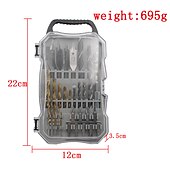 お買い得  ドリルビットセット-31pc プラスチックボックス木工家庭用 diy 掘削シリーズセット揚げ生地ツイストドリルフラットドリル建設ドリルビットセット