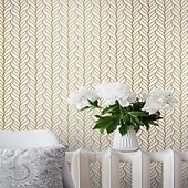 halpa Tapetit-geometrinen tapetti keltainen irrotettava pvc/vinyyli itseliimautuva tapetti 17,7&#039;&#039;x118&#039;&#039;in(45cmx300cm) / 45x300cm