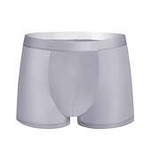 billiga Herrboxers-Herr 3-pack Boxerkalsonger Underkläder Grundläggande trosor Boxershorts Syntetiskt siden Andningsfunktion Mjuk Ren färg Medium Midja Svart Ljusgrön