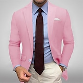 abordables Blazers et vestes-Veste de blazer pour hommes veste de sport décontractée colorée noire blanche jaune coupe standard simple boutonnage un bouton