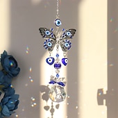 baratos Espanta-espíritos-1 pç cristal olho do diabo apanhador de sol pingente luz sombra carrilhão de vento arco-íris decoração de jardim
