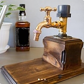cheap Barware-Whiskey Wood Dispenser,Faucet Shape Liquor Dispenser, Daddy Favorite Whiskey Wine Wood Dispenser for Home Bar Dinner Party Restaurant, Dad Papa Boyfriend Husband Gift
