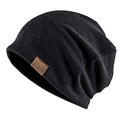 cheap Beanie Hat-Men&#039;s Beanie Hat Black Red Cotton Mesh Knitted Modern Contemporary Daily Wear Vacation Solid / Plain Color Lightweight Materials Convenient