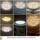 cheap Dimmable Ceiling Lights-6/8/12/15 Heads LED Ceiling Light Lotus Design  Ceiling Lamp Modern Artistic Metal Acrylic Style Stepless Dimming Bedroom Painted Finish Lights 110-240V ONLY DIMMABLE WITH REMOTE CONTROL Flower Design