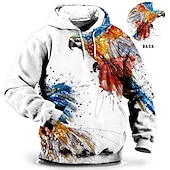 baratos moletons masculinos plus size-Homens Tamanho Grande Pulôver Moletom Com Capuz Grande e Alto Animal Com Capuz Bolsos Manga Longa Primavera &amp; Outono Moda Roupa de rua Básico Confortável Trabalho Roupa Diária Blusas