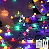 billiga Batteristrängljus-mini globe string lights batteridriven med fjärrkontroll inomhus sovrum 50/100 led färgglada blinkande ljus med fjärrstyrda led string lights för sovrumsfest uteplats jul vardagsrum kontor