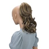 Χαμηλού Κόστους Αλογορουρές-hairpiece extensions ponytail ογκώδη κυματιστό ξανθό μείγμα h136