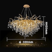 cheap Chandeliers-Chandelier Crystal , Frosted Finish Tree Branch Chandelier, Raindrop Ceiling Pendant Hanging Light Fixture, Blossom Chandeliers for Dining Room, Living Room, Bedroom, Entryway (Dia 31.2&quot; Round)