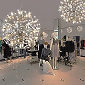 baratos Design de Globo-30 cm led pingente de luz led fogos de artifício e bola de faísca luminária de suspensão de teto globo de metal acabamentos pintados 110-120v 220-240v