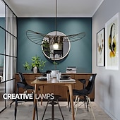 economico Luci a sospensione-lampade a sospensione a led lampada a sospensione vintage cappello in fibra di vetro design 1 luce orientabile bianco/nero cucina bagno lampadina decorativa non inclusa