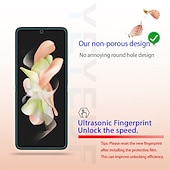 Недорогие Защитные пленки для Samsung-[2+2 пакета] Защитная пленка для экрана + Защитная пленка для объектива камеры Назначение Samsung Galaxy Z-флип 6 Z Flip 5 Z Flip 4 Z Flip 3 Гидрогель ТПУ Уровень защиты 9H