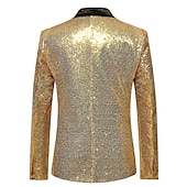 preiswerte Herren Klassische Blazer-Herren Abendkleidung Blazer Sakko Neujahr Zeremonie Abendgesellschaft Modisch Strassenmode Herbst Winter Pailletten Einfarbig Pailletten Tasche Atmungsaktiv Komfortabel Einreiher - 1 Knopf Blazer