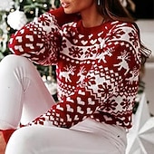 billiga Ful tröja-Ren Snöflinga Ful jultröja Jumper Dam Jul Vuxen Vuxna Jul julafton Jul Fest Topp