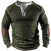 billiga Basic sweatshirts-Herr Tröja Grön Blå Purpur Gul Rubinrött Henley krage Grafisk Färgblock Sport &amp; Utomhus Ledigt Dagligen 3D-tryck Plusstorlekar Grundläggande Vintage Designer Vår &amp; sommar Kläder Pull Tröjor Långärmad