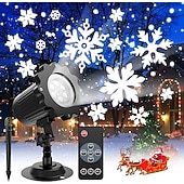 tanie Oświetlenie świąteczne-Snowflake lampa projektora oświetlenie świąteczne o wysokiej jasności wtyczka niskiego napięcia pilot boże narodzenie wewnątrz i na zewnątrz atmosfera dekoracyjna lampa projektora