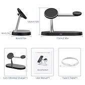 baratos Carregadores Sem Fio-Carregador Sem Fios 15 W Potência de saída Estação de carregamento sem fio Carregamento rápido sem fio Magnética 5 em 1 Para Magsafe iPhone 14/13/12 Pro Max Mini, iWatch SE/8/7/6/5/4/3/2/1