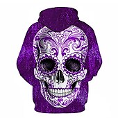 cheap Horror-Sugar Skull Mexican Hoodie Cartoon Manga Anime 3D Front Pocket Graphic For Couple&#039;s Men&#039;s Women&#039;s Adults&#039; 3D Print Casual Daily