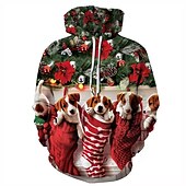baratos Moletons masculinos com capuz-Homens Gráfico Animal Moletom Moletons Moletom Manga Longa Moletom com capuz Com Capuz Básico Impressão 3D Diário Preto Branco Designer
