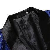 preiswerte Herren Klassische Blazer-Herren Abendkleidung Blazer Sakko Neujahr Zeremonie Abendgesellschaft Modisch Strassenmode Herbst Winter Pailletten Einfarbig Pailletten Tasche Atmungsaktiv Komfortabel Einreiher - 1 Knopf Blazer