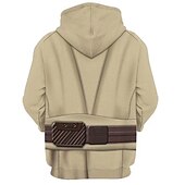 levne Kreslená a filmová postava-Obi-Wan Kenobi Rytíř Jedi Kalhoty Úbory Kapuce Anime 3D Přední kapsa Grafika Pro Pro páry Pánské Dámské Dospělé 3D tisk