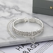 cheap Dog Collars, Harnesses &amp; Leashes-2 Pcs Three Row Elastic Pet Diamond Necklace Love Pendant Chain Cat Dog Collar Pet Supplies Small Dog Accessories