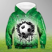 cheap Boy&#039;s 3D Sports &amp; Game-Boys 3D Football Hoodie Long Sleeve 3D Print Active Sports Streetwear Polyester Kids 3-12 Years Daily