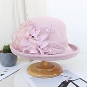 economico Cappelli per feste-cappelli piuma artificiale poli / misto cotone bombetta / cappello a cloche autunno cappello da pescatore da sposa cappello fedora kentucky derby cocktail royal astcot stile vintage con copricapo di