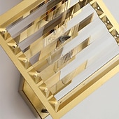 economico Luci da parete-applique da parete a led applique da parete in cristallo lampada da parete geometrica, lampada da parete moderna in metallo dorato per testiera, lampade da parete nordiche per soggiorno, corridoio,