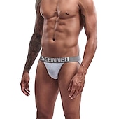 voordelige Herenslips Ondergoed-Voor heren 1 pak Basic slipje Slip Afdrukken Katoen Antibacterieel Waterdicht Brief Medium Taille Zwart Wit