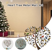 levne kovová dekorace na zeď-tvaru srdce rodokmen kovový stěna výzdoba strom života kovové nástěnné umění pták ornament domácí ložnice obývací pokoj výzdoba okna