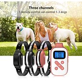 cheap Dog Training &amp; Behavior-1000M Remote Pet Dog Training Collar Anti Bark Collar Electric 3 Modes Shock Vibration Sound Waterproof Rechargeable Collar Max Control 3 Dogs