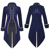 billiga Blast-Retro / vintage Punk och gotiskt Medeltida kostymer Kappa Frack Prins Vampyr Adelsman Maskeradkläder Herr Kunglig Steampunk Karnival Maskerad Fest / afton Vuxna Kappa