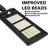 abordables appareils électroménagers-Motian lampe à led solaire 6000k lampadaire avec télécommande 3 fonction corps humain lumière à induction alimentation de cour extérieure